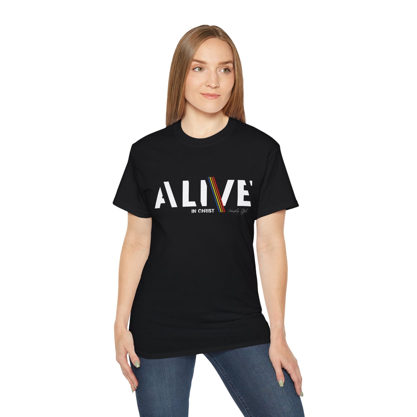 Inspirational Unisex Ultra Cotton Tee – 'ALIVE IN CHRIST' – Perfect for Faith Celebrations
