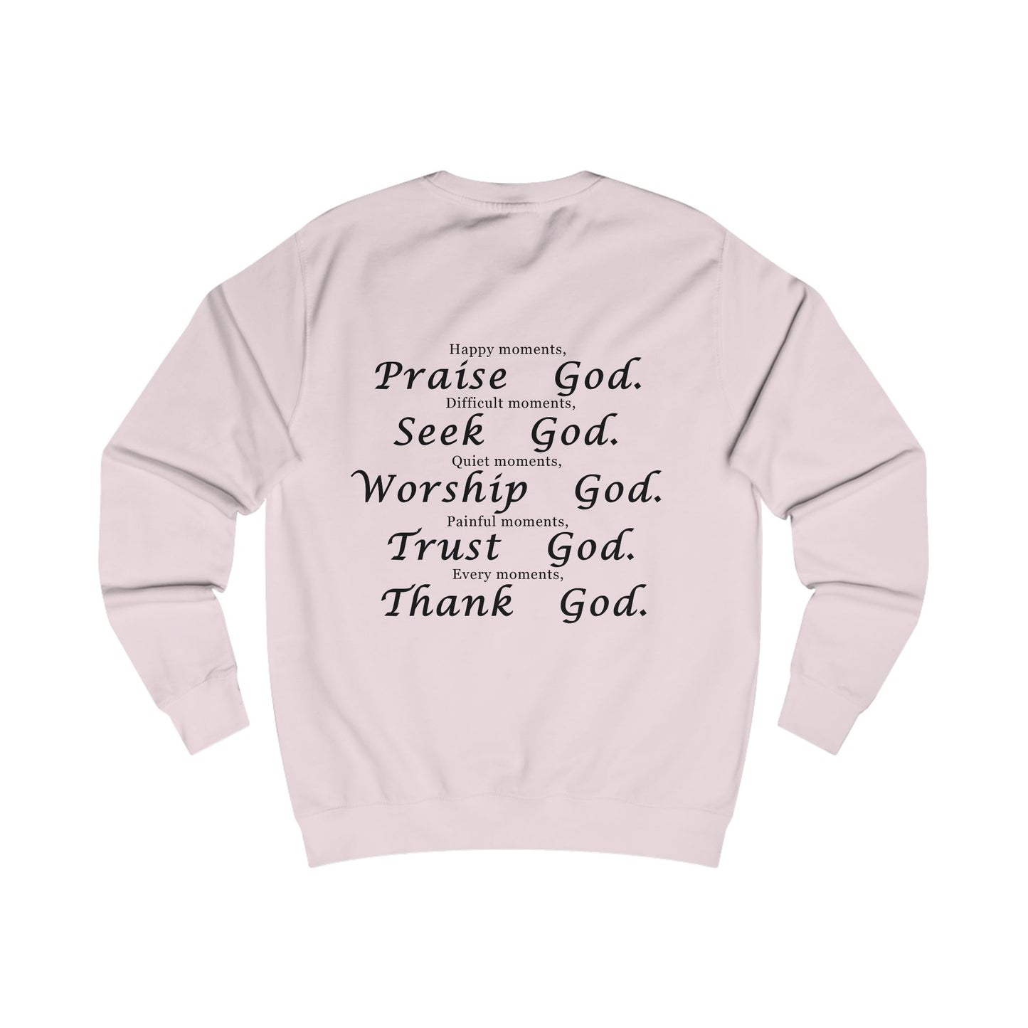 Inspirational God-Themed Unisex Sweatshirt - Praise, Seek, Worship, Trust, Thank