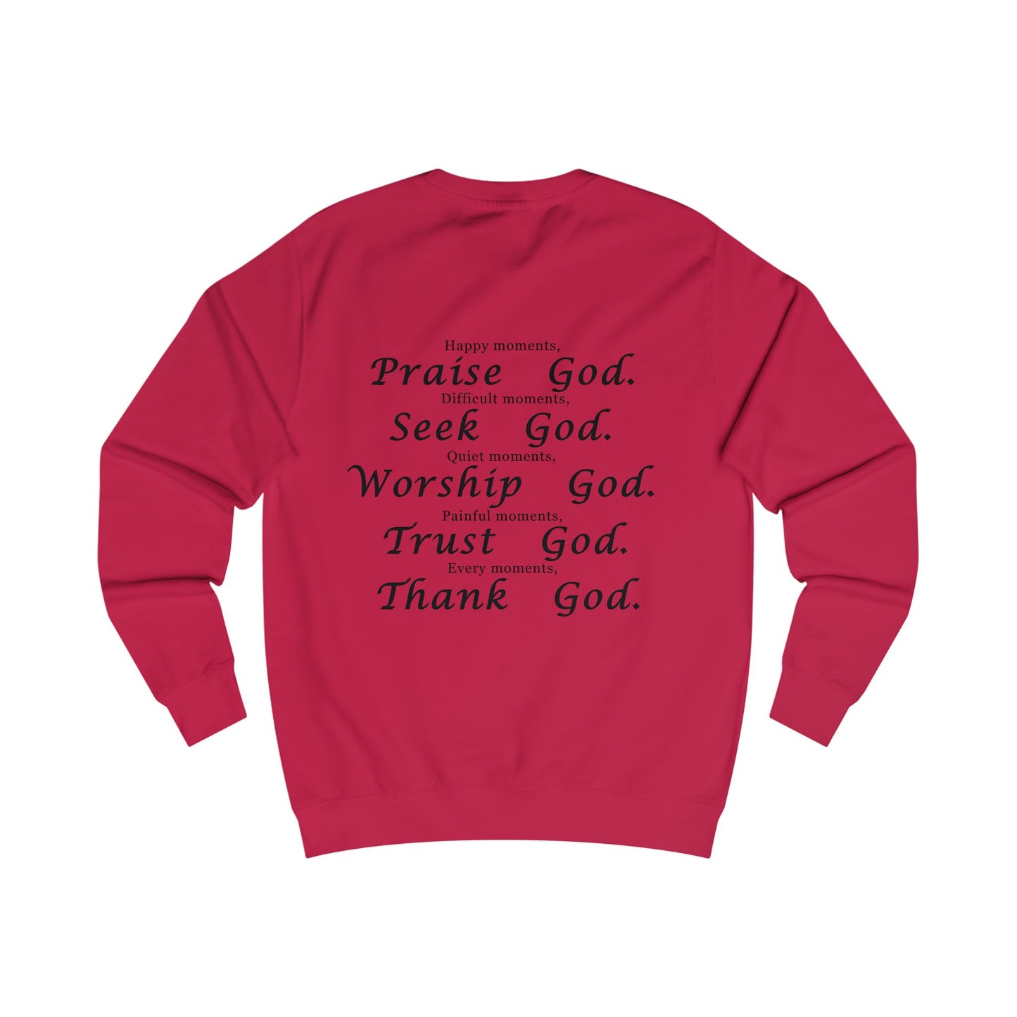Inspirational God-Themed Unisex Sweatshirt - Praise, Seek, Worship, Trust, Thank