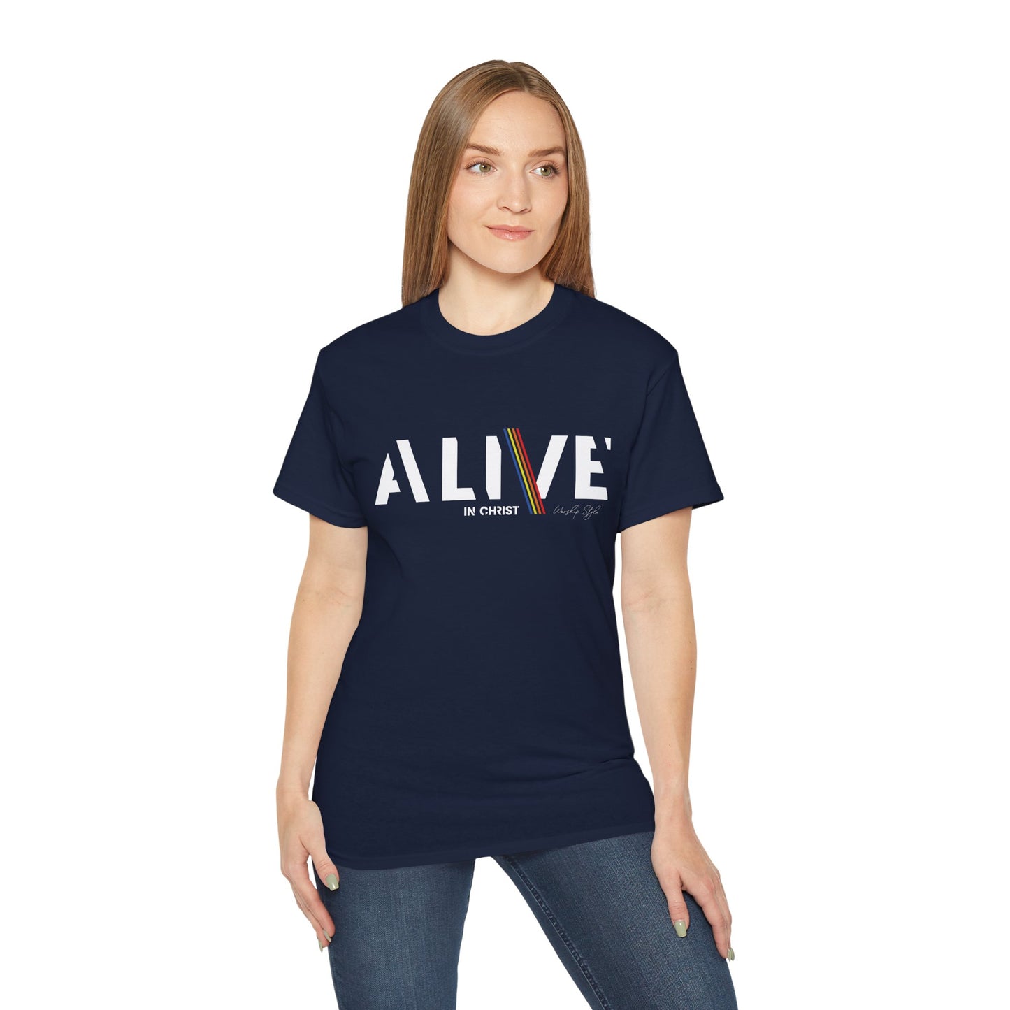 Inspirational Unisex Ultra Cotton Tee – 'ALIVE IN CHRIST' – Perfect for Faith Celebrations