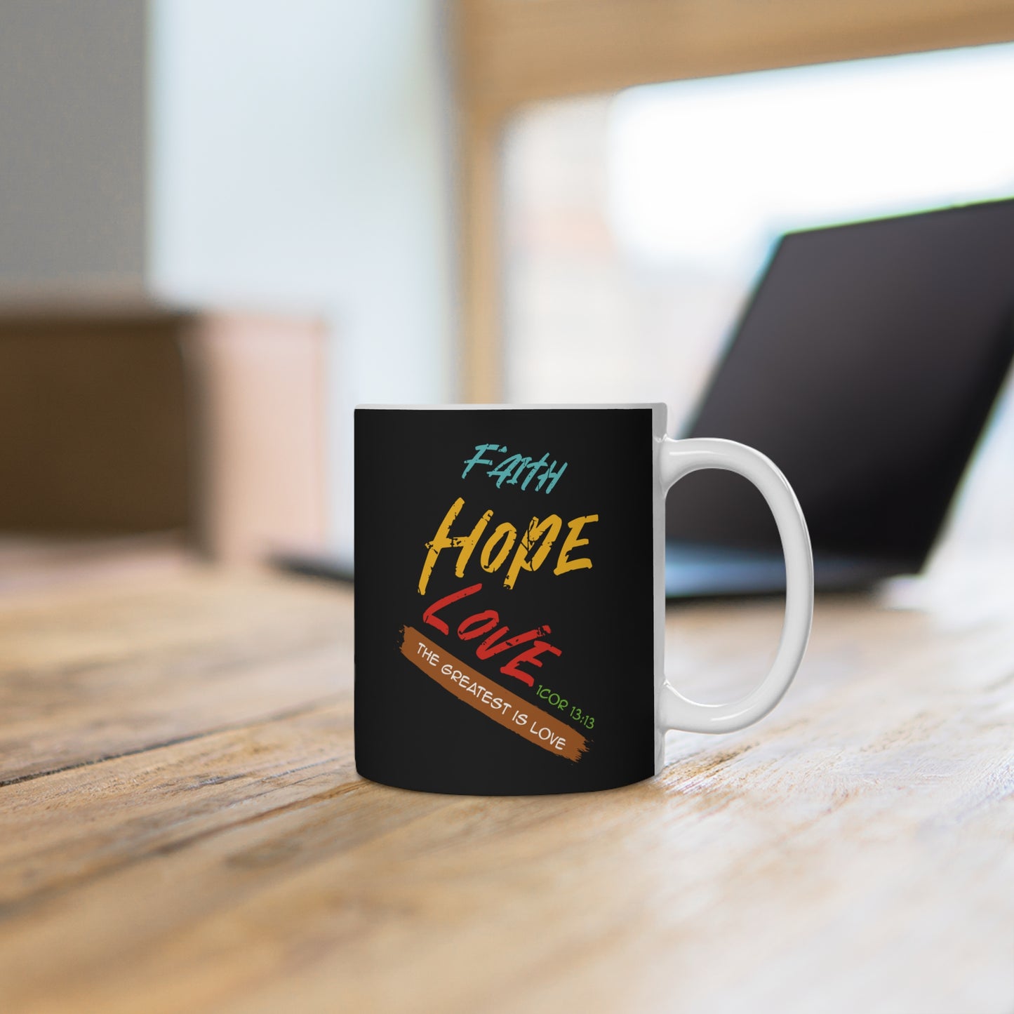 Faith, Hope, Love Ceramic Mug - Inspirational Gift for Every Occasion