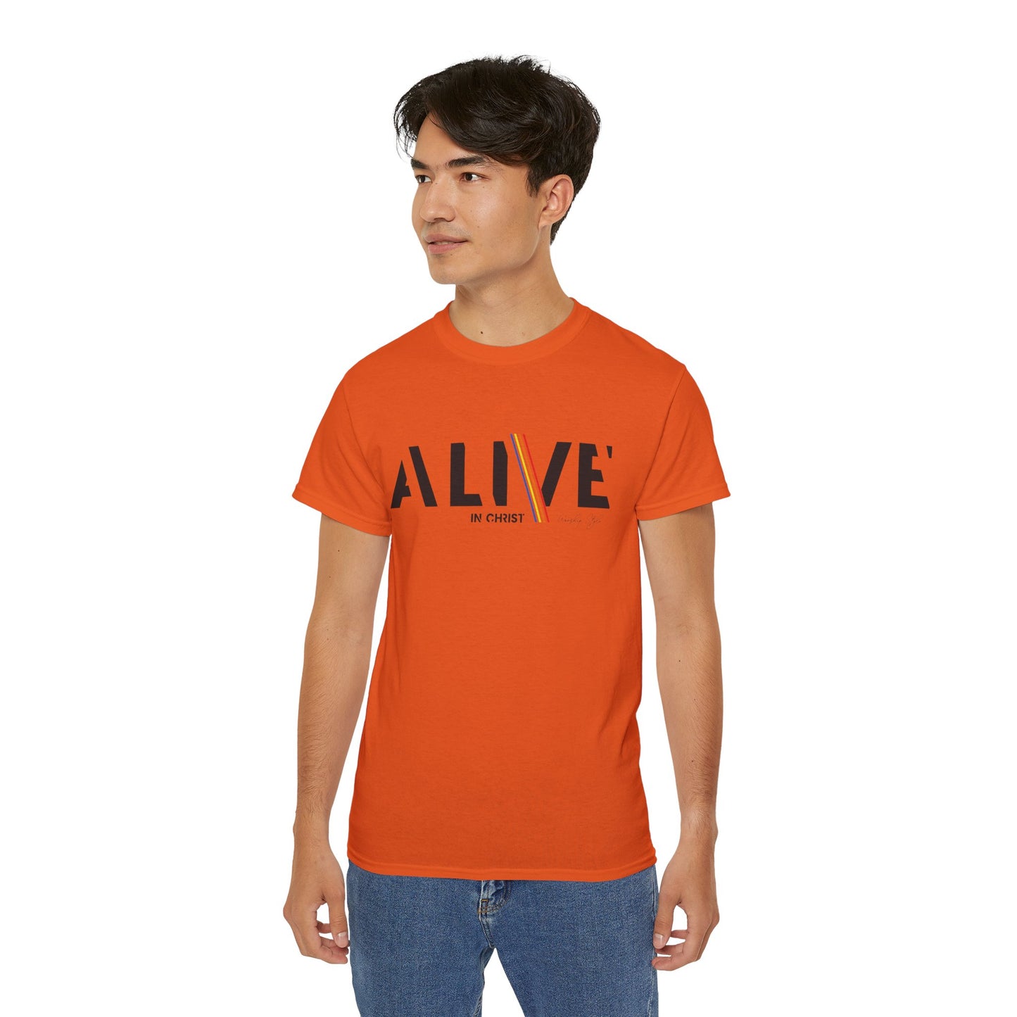 Alive in Christ Inspirational Unisex Ultra Cotton Tee