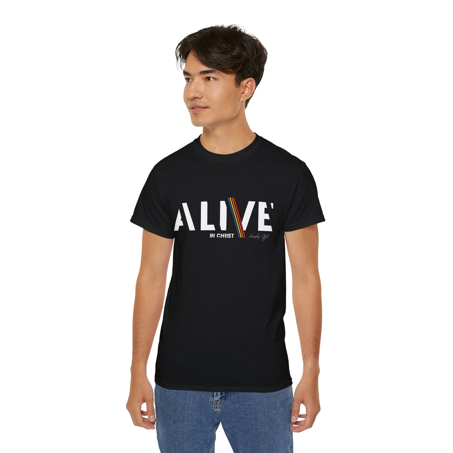 Inspirational Unisex Ultra Cotton Tee – 'ALIVE IN CHRIST' – Perfect for Faith Celebrations