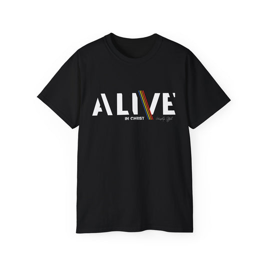 Inspirational Unisex Ultra Cotton Tee – 'ALIVE IN CHRIST' – Perfect for Faith Celebrations