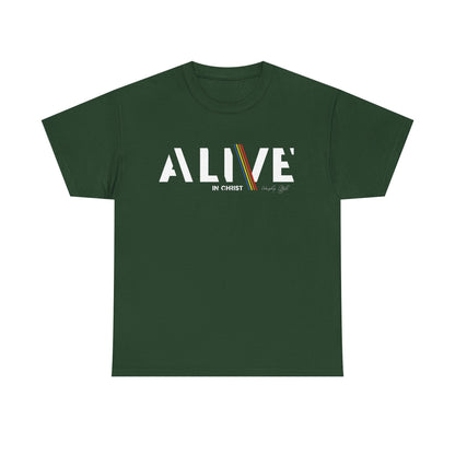 Alive in Christ Unisex Heavy Cotton Tee - Black Inspirational Christian Shirt