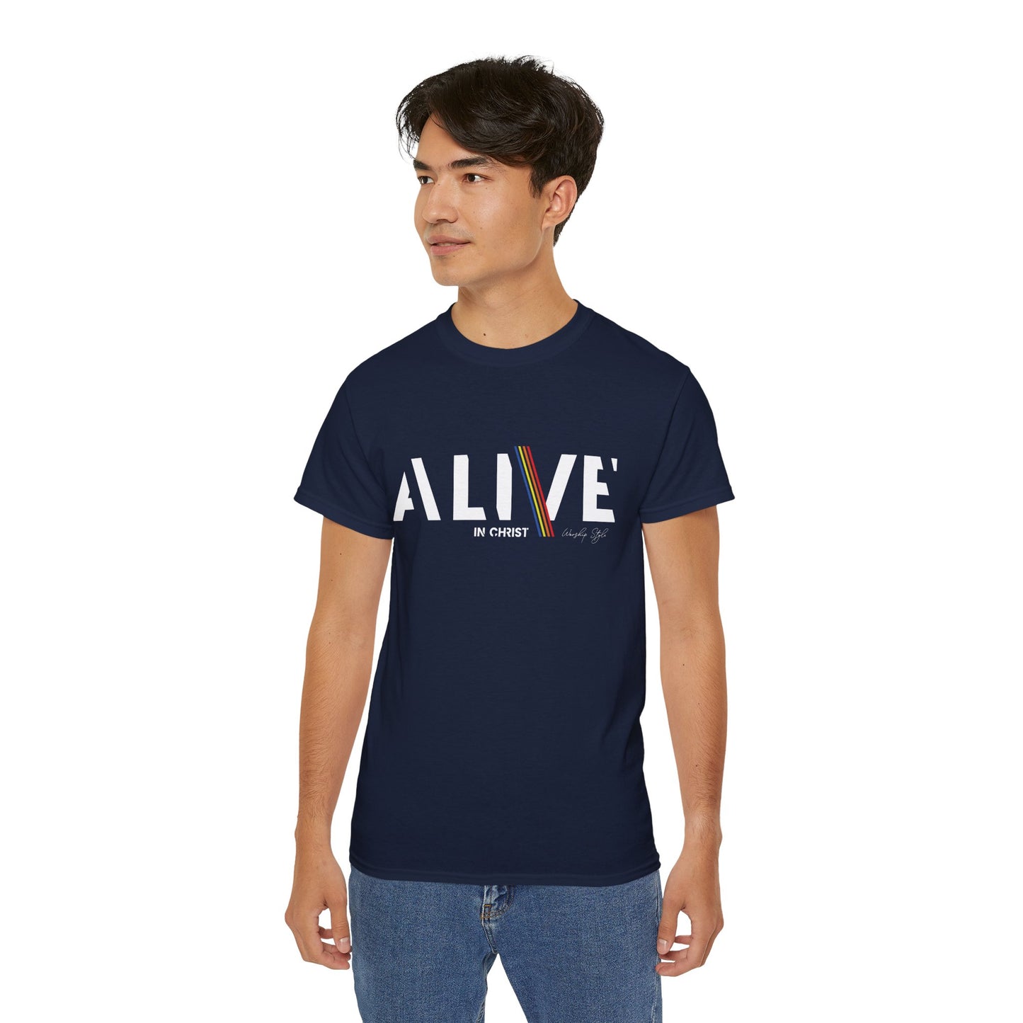 Inspirational Unisex Ultra Cotton Tee – 'ALIVE IN CHRIST' – Perfect for Faith Celebrations