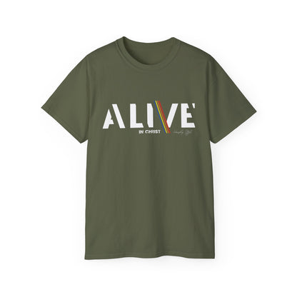 Inspirational Unisex Ultra Cotton Tee – 'ALIVE IN CHRIST' – Perfect for Faith Celebrations