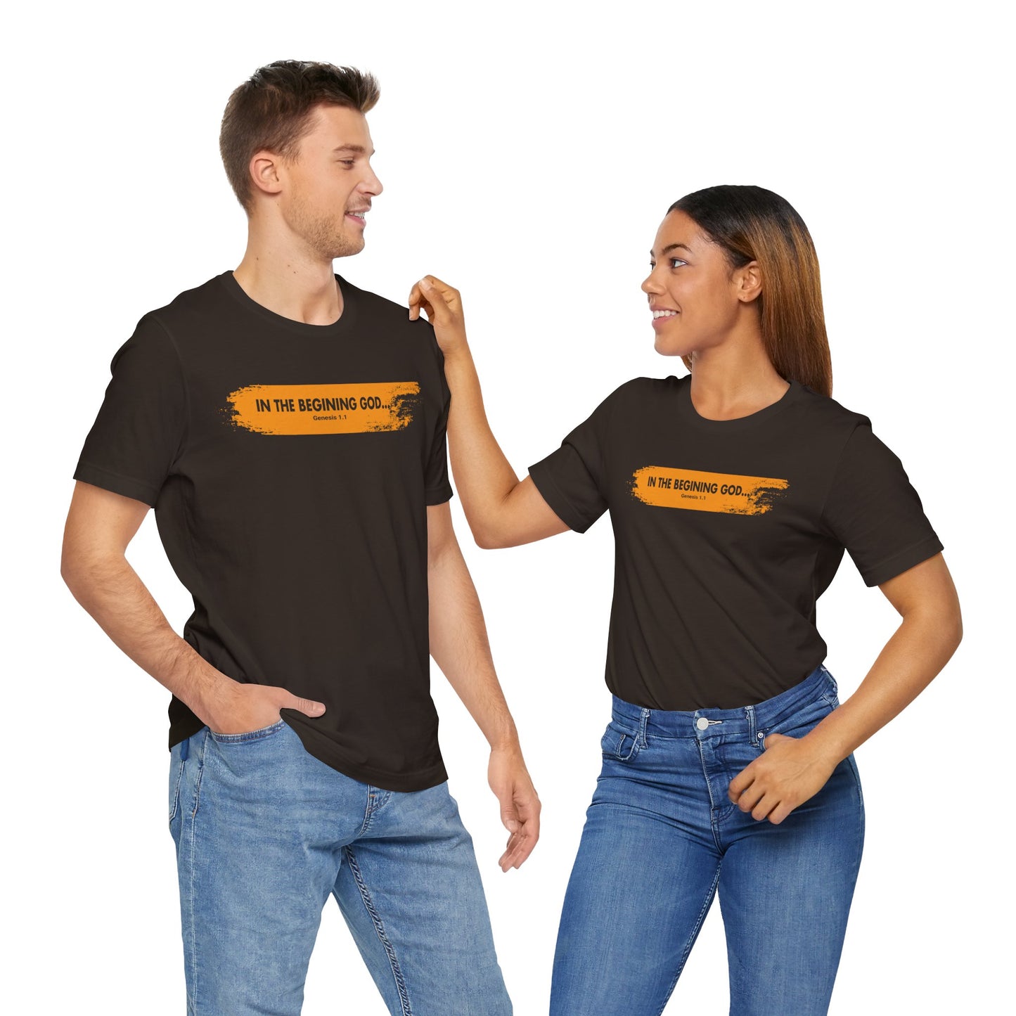 Inspirational Biblical T-Shirt - 'In the Beginning God' - Unisex Jersey Tee