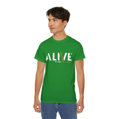 Inspirational Unisex Ultra Cotton Tee – 'ALIVE IN CHRIST' – Perfect for Faith Celebrations