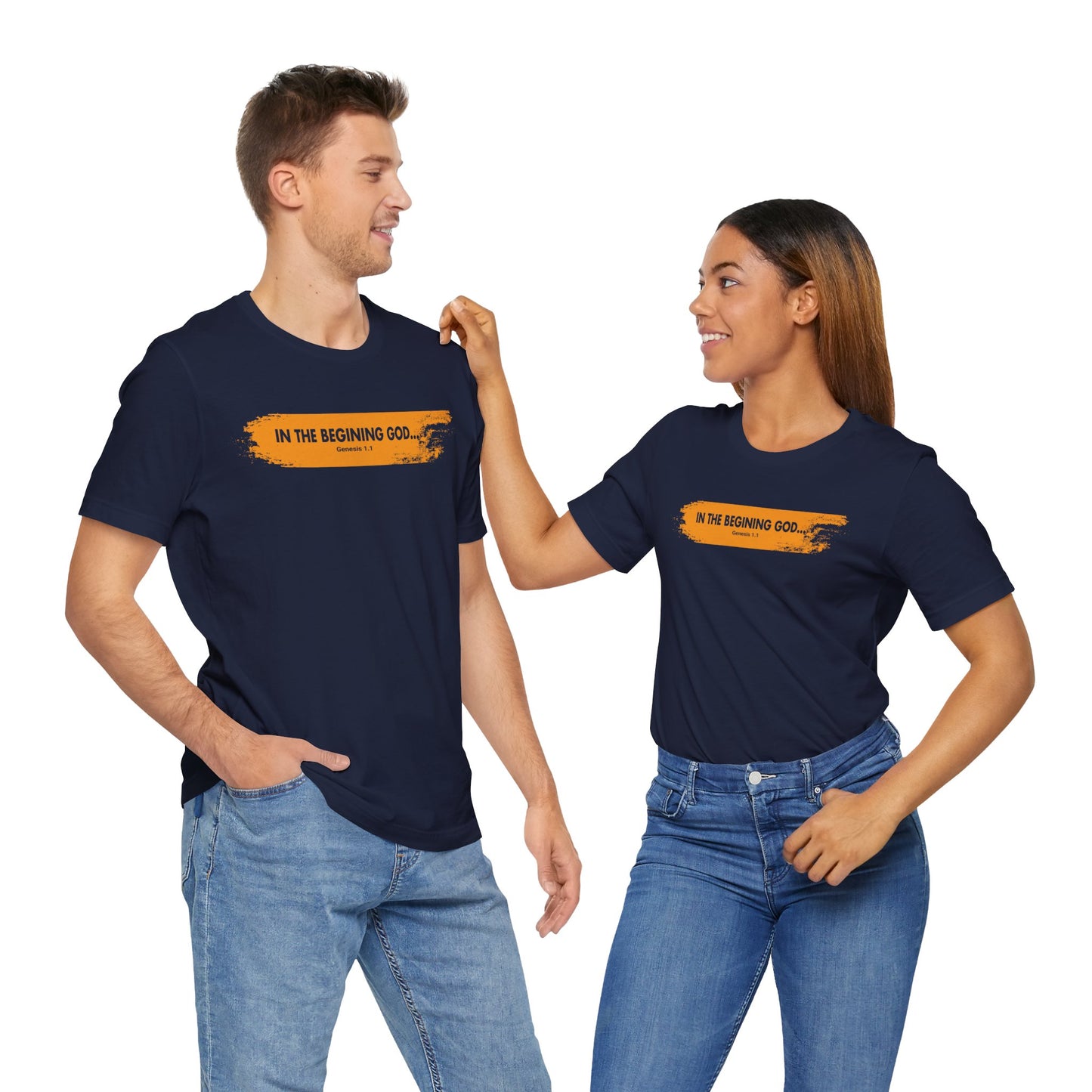 Inspirational Biblical T-Shirt - 'In the Beginning God' - Unisex Jersey Tee
