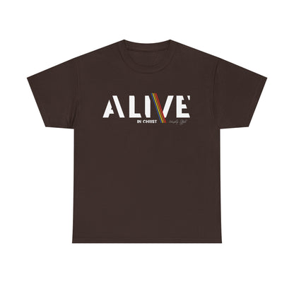 Alive in Christ Unisex Heavy Cotton Tee - Black Inspirational Christian Shirt