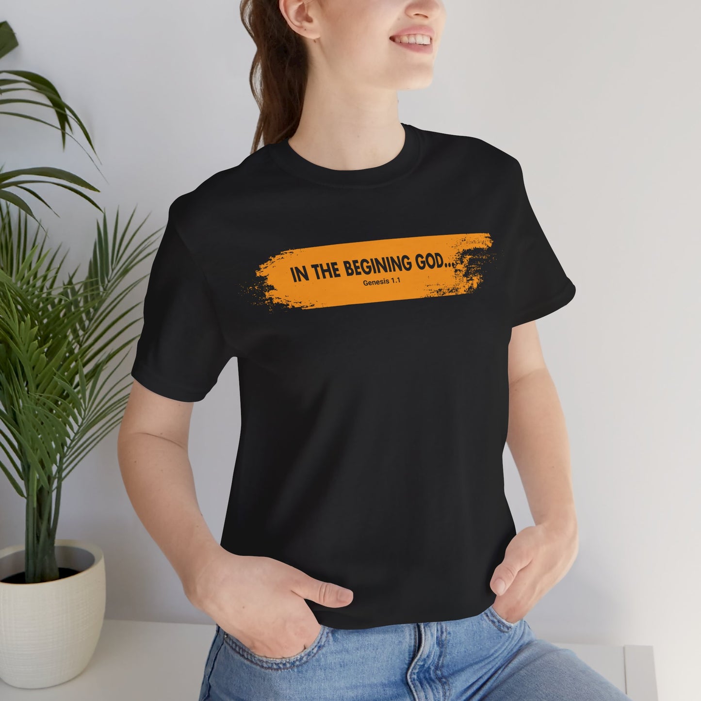 Inspirational Biblical T-Shirt - 'In the Beginning God' - Unisex Jersey Tee