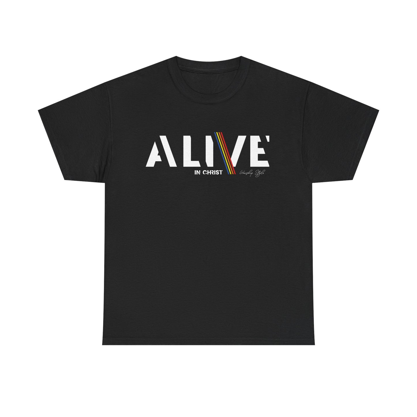 Alive in Christ Unisex Heavy Cotton Tee - Black Inspirational Christian Shirt