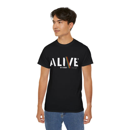 Inspirational Unisex Ultra Cotton Tee – 'ALIVE IN CHRIST' – Perfect for Faith Celebrations