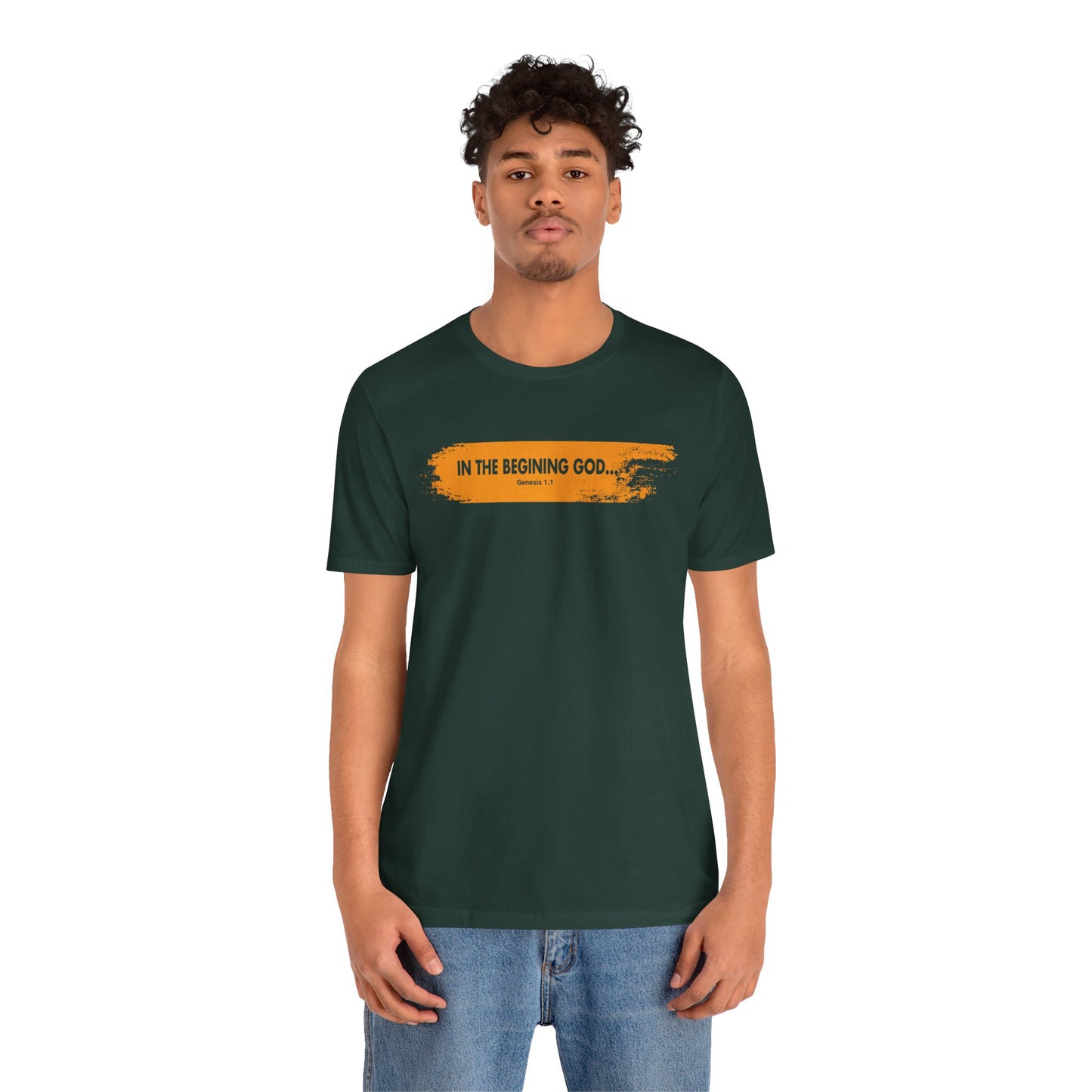Inspirational Biblical T-Shirt - 'In the Beginning God' - Unisex Jersey Tee