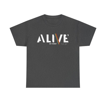 Alive in Christ Unisex Heavy Cotton Tee - Black Inspirational Christian Shirt
