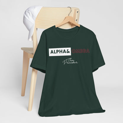 Faith-Inspired Unisex Tee - ‘Alpha & Omega’ Short Sleeve T-Shirt