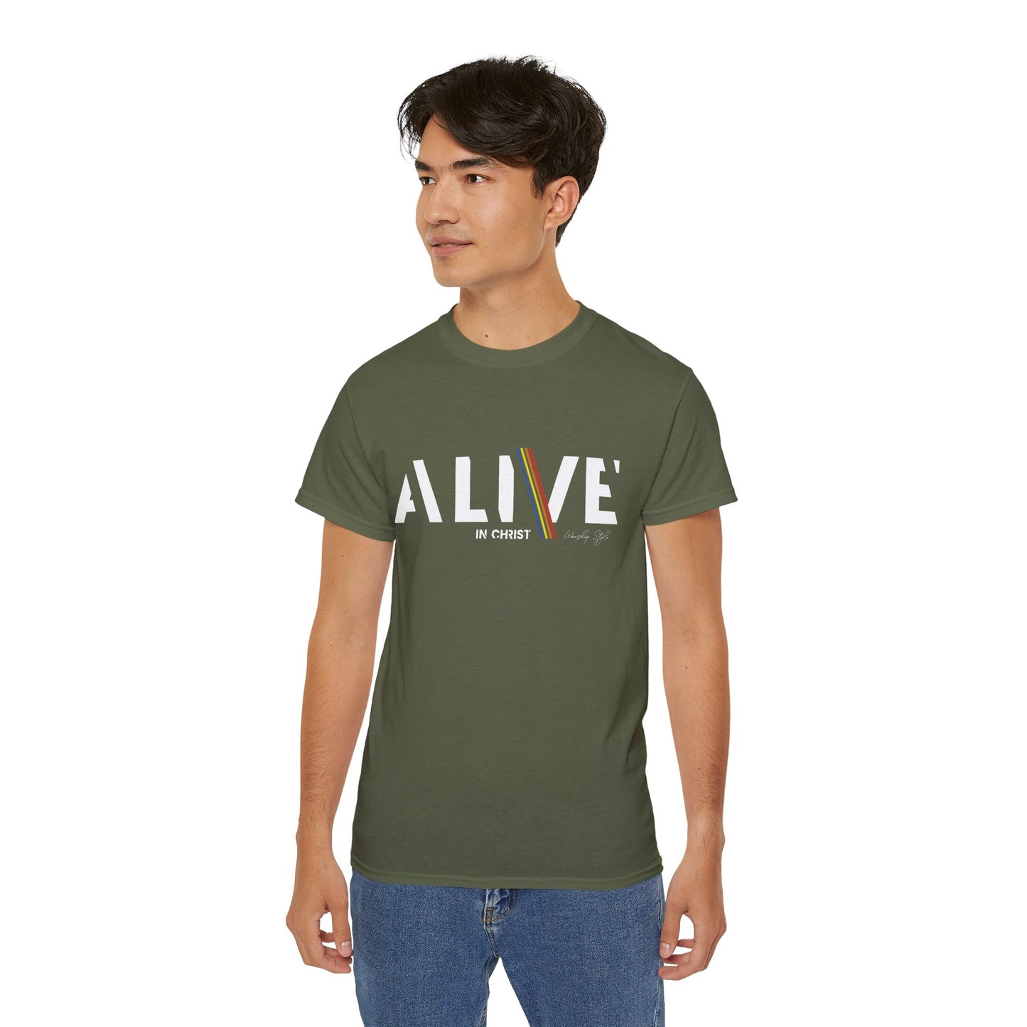 Inspirational Unisex Ultra Cotton Tee – 'ALIVE IN CHRIST' – Perfect for Faith Celebrations