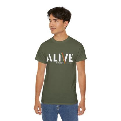 Inspirational Unisex Ultra Cotton Tee – 'ALIVE IN CHRIST' – Perfect for Faith Celebrations